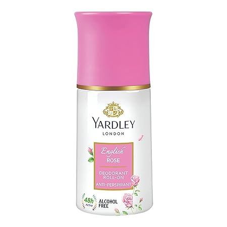 Yardley London English Rose Anti Perspirant Deodorant Roll On for Women, 50ml