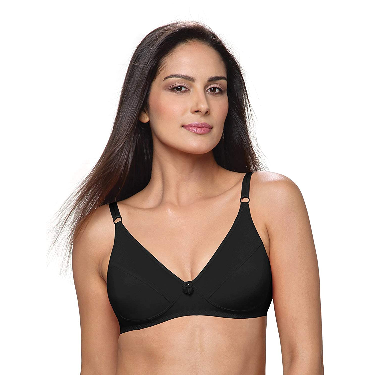 Lovable Cotton Non Padded Non Wired Full Coverage Bra in Black Color-  L-1797,36C - Roopsons