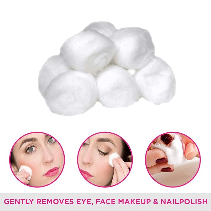 VEGA Cotton Ball for Eye, Face Makeup and Nail Paint Remover (Pack Of 50)