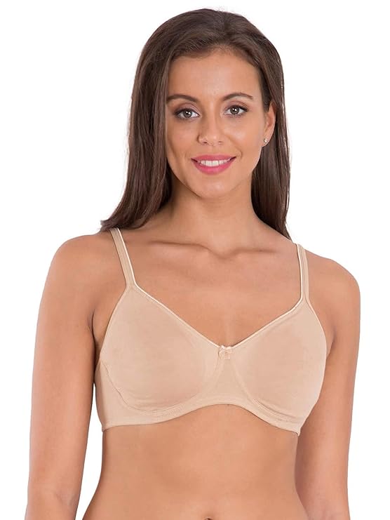 Women's Wirefree Non Padded Super Combed Cotton Elastane Stretch Medium  Coverage Everyday Bra with Concealed Shaper Panel and Adjustable Straps 