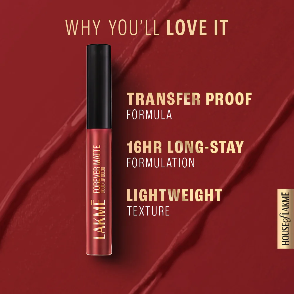 Lakme Forever Matte Liquid Lip Colour (5.6ml)