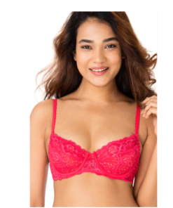 Sexy Lace Unlined Bra – Pink – B011