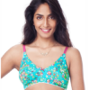 PrettySecrets Blue Floral Print Full-Coverage T-shirt Bra