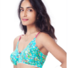 PrettySecrets Blue Floral Print Full-Coverage T-shirt Bra - Image 4