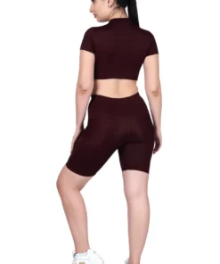 Alternative view of IRORUN Stitch Mock Neck / Women's Sports Top (Wine)