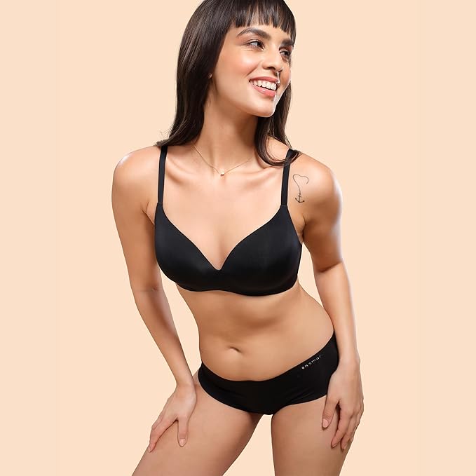 Enamor Innovations Invisibra, Ultra smooth, Flexi Wire Lift, Bonded, Women's T-Shirt Bra - Seamless, No-Pinch, Padded, Wirefree, Medium Coverage