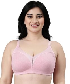 Enamor Innovations Fabcool Full Support Everyday Full Figure Bra - Jiggle Control and Antimicrobial, Non-Padded, Wirefree, Full Coverage Women's Bra - AB75 (Available in Plus Sizes) (Orchid Melange)