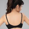 Lovable Women Cotton Lightly-Padded Seamless Wire-Free with Adjustable Straps U-Neck Full Coverage T-Shirt Bra - ADL-13 black - Image 5