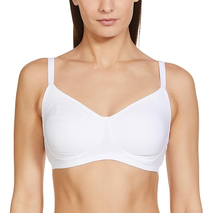 Enamor Innovations Fabcool Encircled Side Support Shaper, Non Padded, Wirefree, High Coverage, Women's Cotton Everyday Bra - A042 (Available in Plus Sizes) White