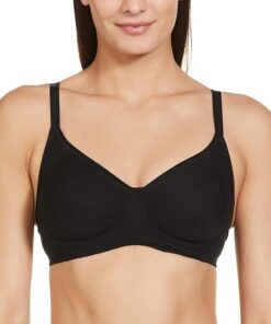 Enamor Innovations Fabcool Encircled Side Support Shaper, Non Padded, Wirefree, High Coverage, Women's Cotton Everyday Bra - A042 (Available in Plus Sizes) Black)