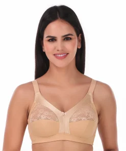 Enamor Innovations Fabcool M-Frame Side Shaper Panel Women's Cotton Everyday Bra - Non Padded, Wirefree, Full Coverage - A014 (Available in Plus Sizes) Skin