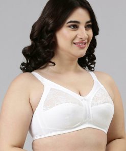 Alternative view of Enamor Innovations Fabcool M-Frame Side Shaper Panel Women's Cotton Everyday Bra - Non Padded, Wirefree, Full Coverage - A014 (Available in Plus Sizes) white